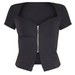 NWT Pretty Little Thing Black Corset Top S